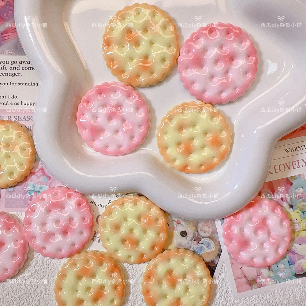 仿真圆饼干食玩diy应援饰品奶油胶树脂配件手工发夹头绳饰品材料