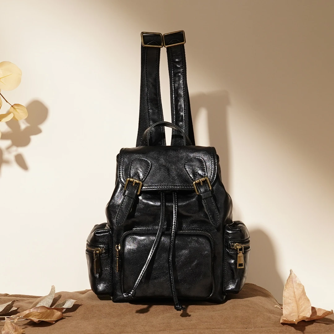 【大帅】手工时尚休闲百搭真皮双肩包5058H