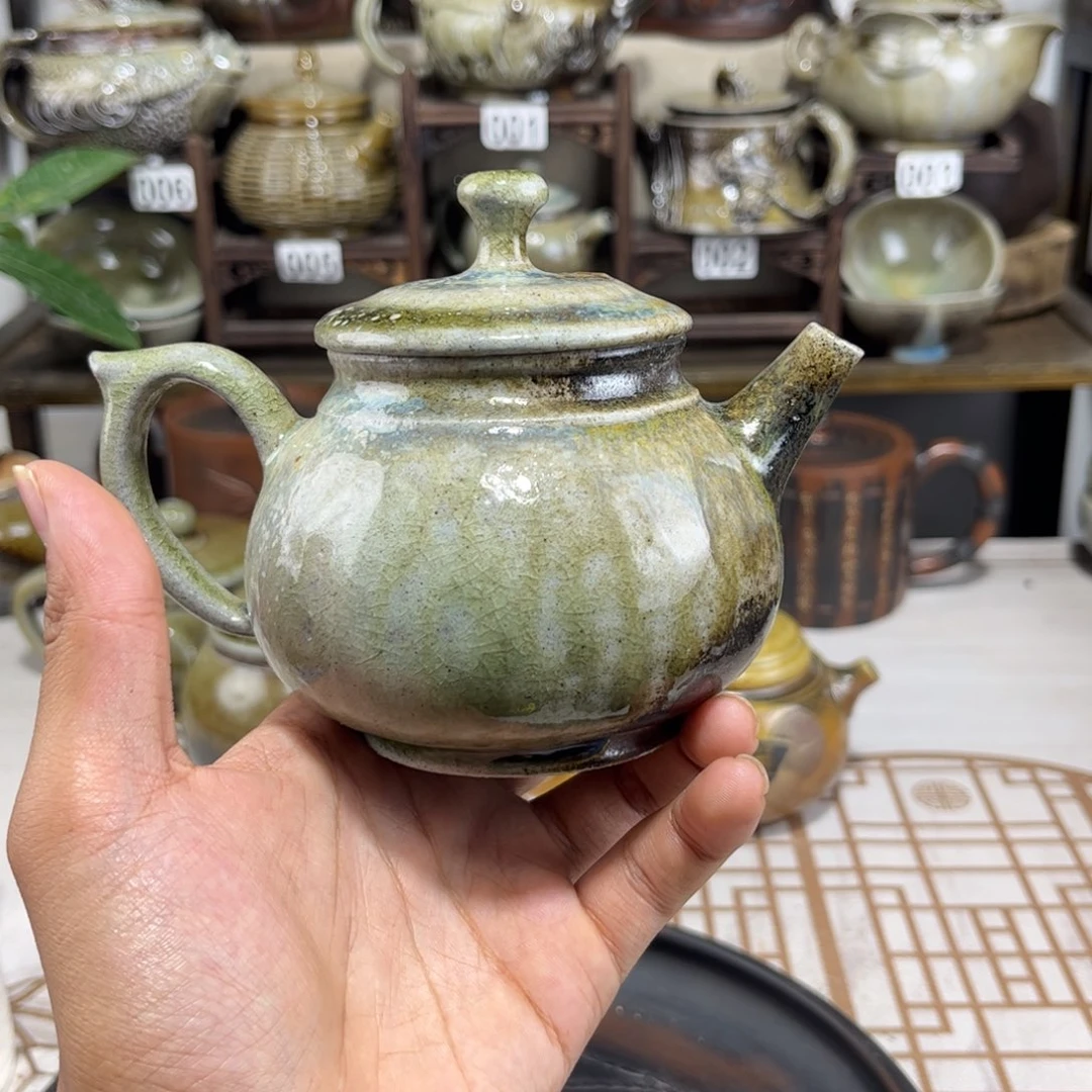 260cc白泥柴烧潘壶，古法传承裸坯柴烧