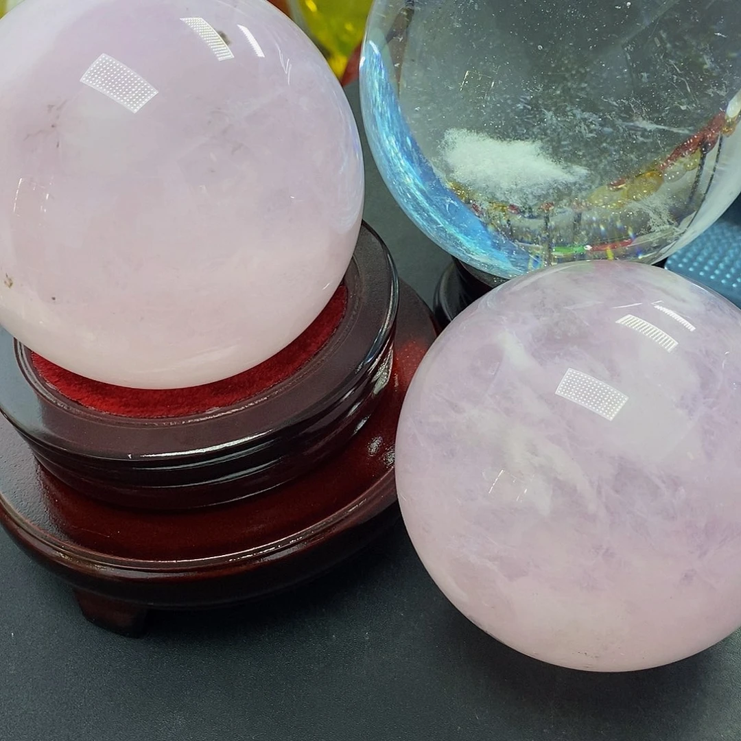 语***馨石材2个粉水摆件10公分