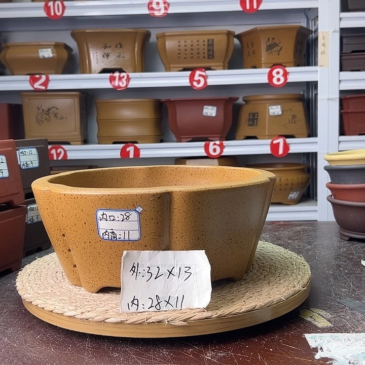 紫砂花盆蛇年大吉