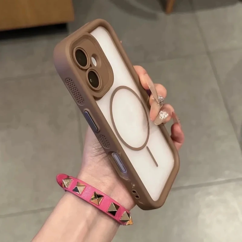 天使眼磨砂磁吸适用苹果16/15promax手机壳新款iphone14/13简约壳