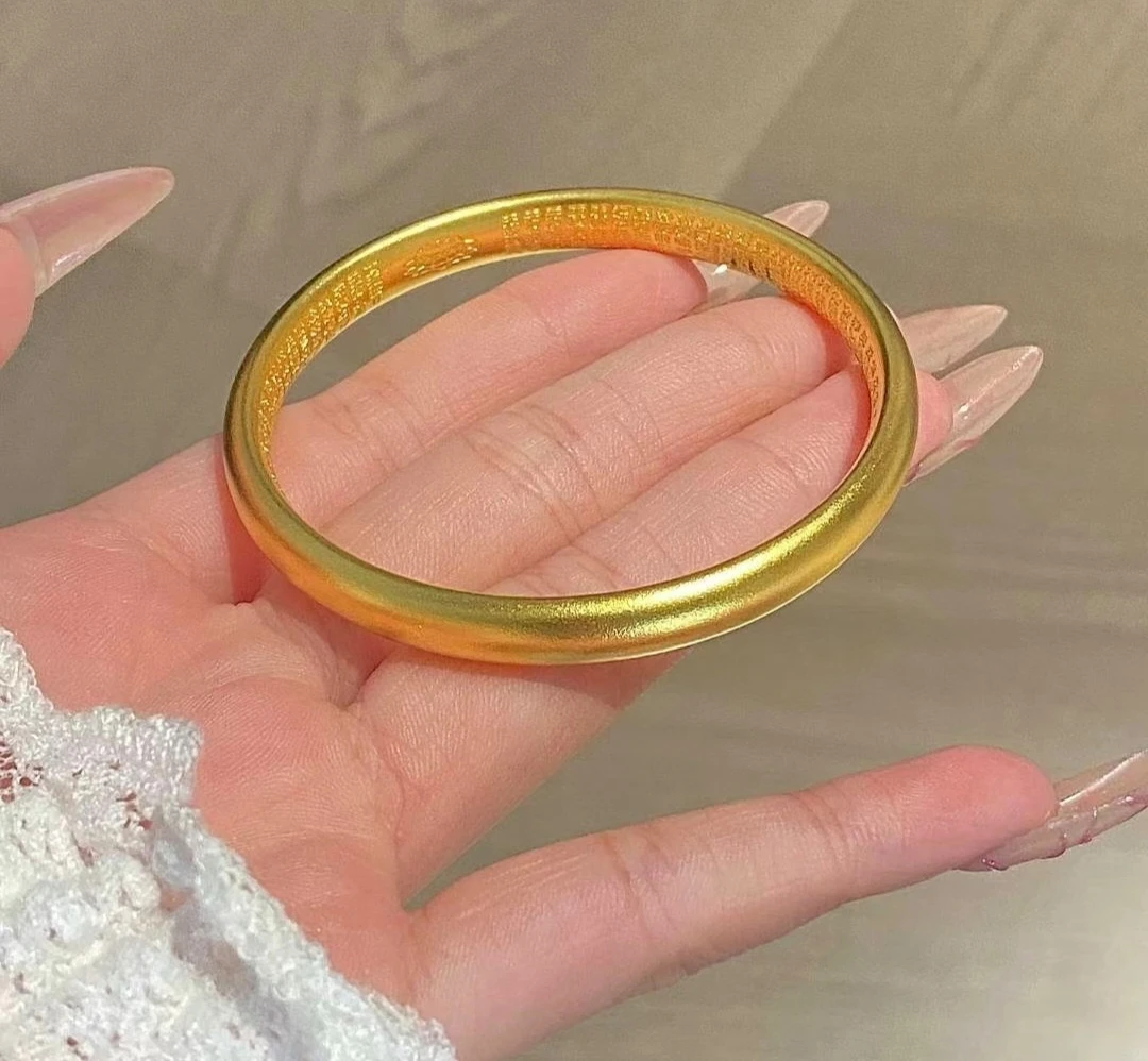 铜合金手镯 古法心经手镯泥鳅背女款送老婆妈妈礼物复古传承磨砂