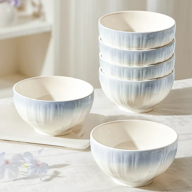 法式高颜值陶瓷米饭碗家用2025新釉下彩特别好看的吃饭碗小碗盘子