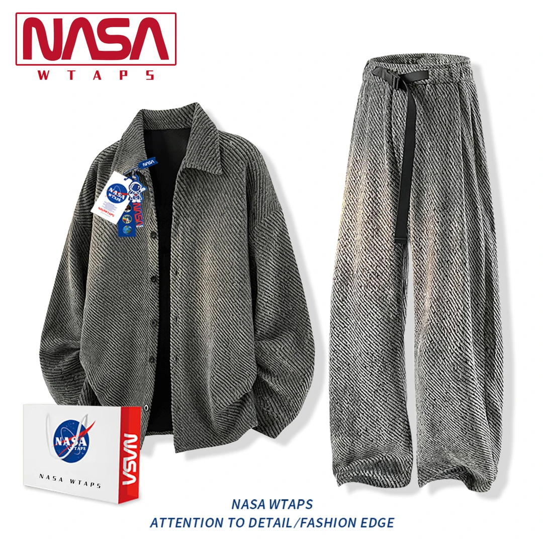 NASA WTAPS休闲运动套装男款春秋宽松星小香风外套裤子潮搭两件套