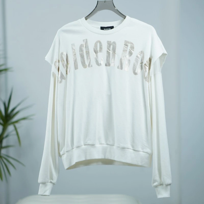 尚系列  S018-5  女装时尚撤柜圆领卫衣白色SS00R54