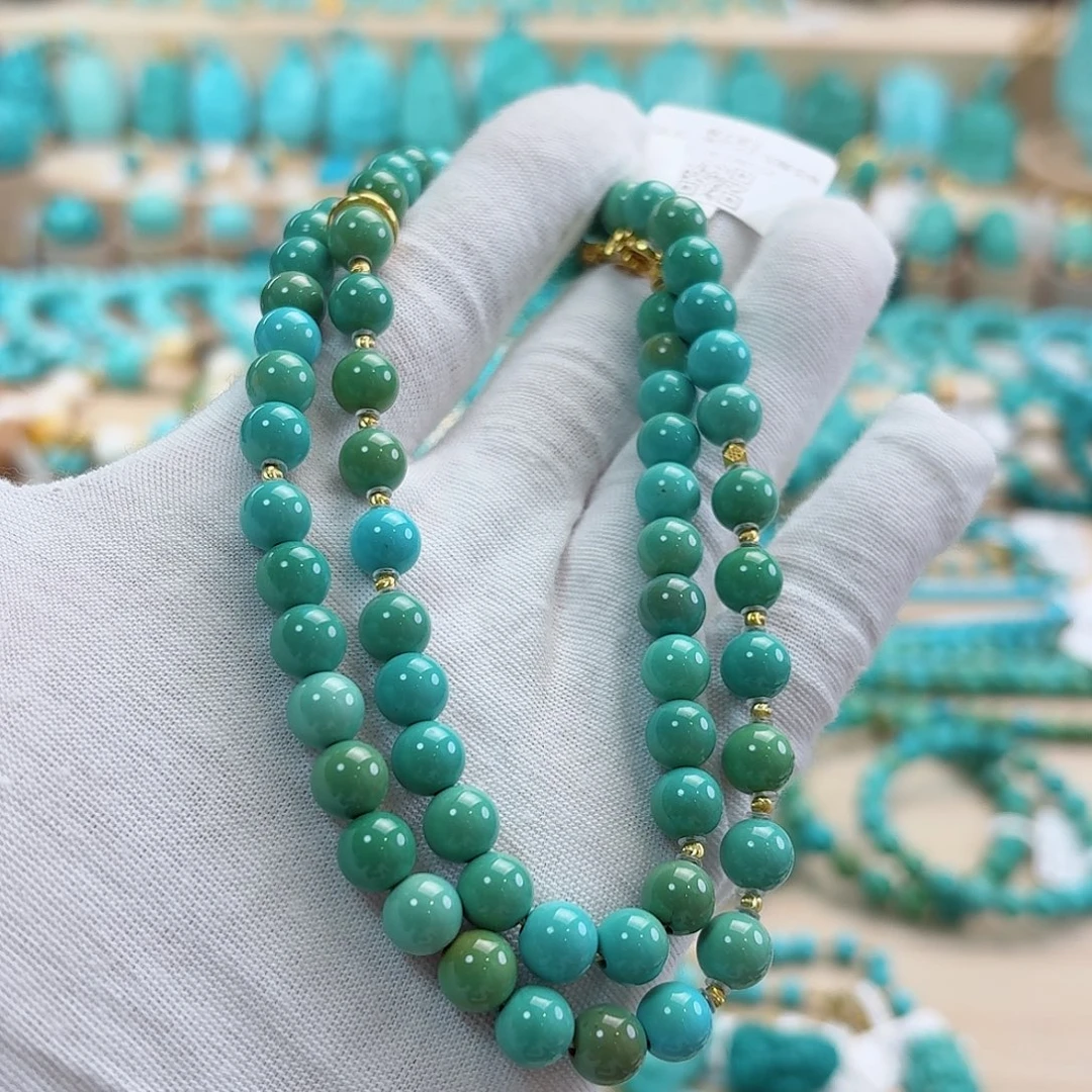 绿松石18K金镶嵌珠宝奇石