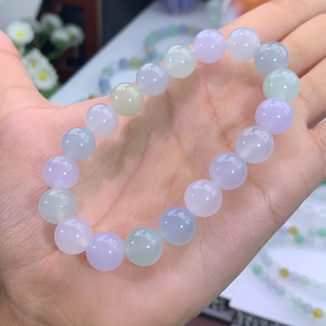 翡翠未镶嵌手链4号 甜美马卡龙手串