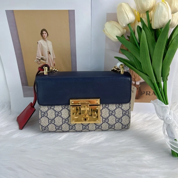 95新 GUCCI/古驰 古驰蓝盖月光宝盒单肩包