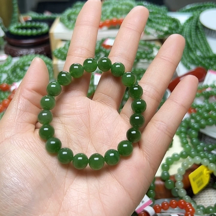 和田玉（碧玉）手链未镶嵌用****4