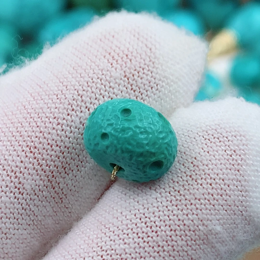 未镶嵌绿松石珠宝奇石10*7m m