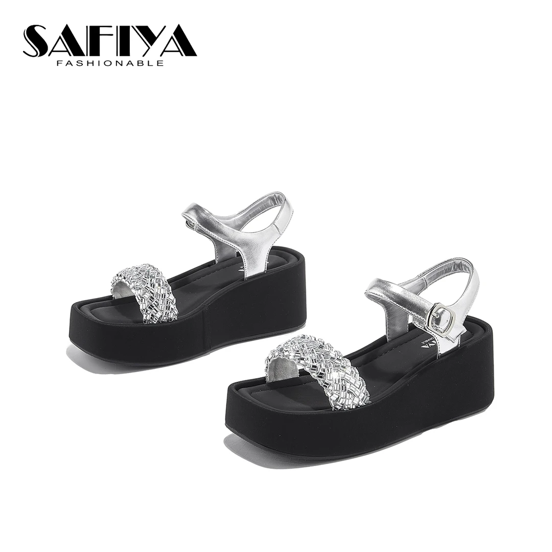 索菲娅Safiya2025夏季新款时尚透气休闲潮流百搭凉鞋女SFD2115A04