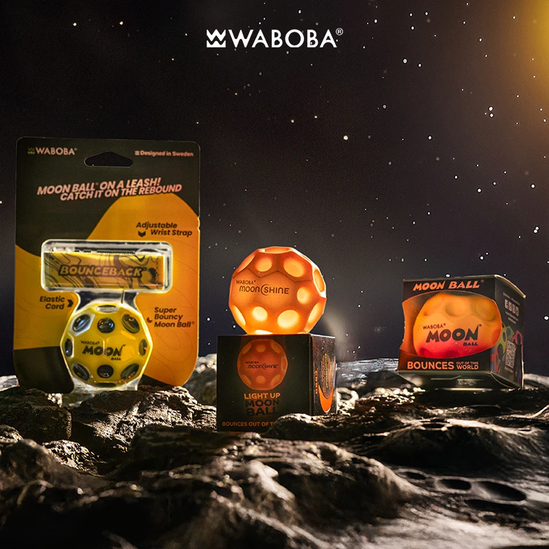 瑞典WABOBA「飞月球系列」MOON BALL高弹力玩具球户外解压弹力球