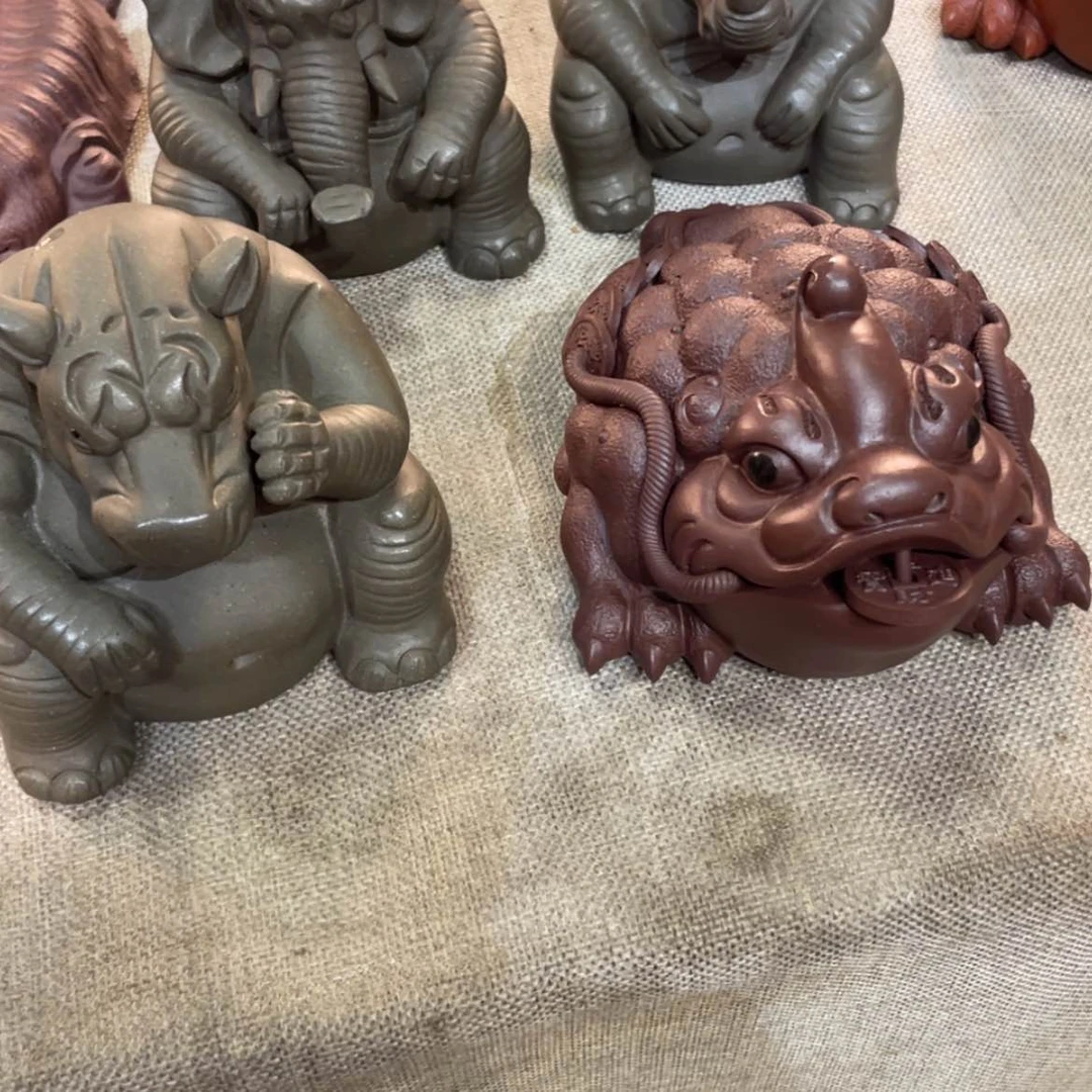 【闪购商品】紫砂茶宠王****儿草原三杰加紫泥金蟾