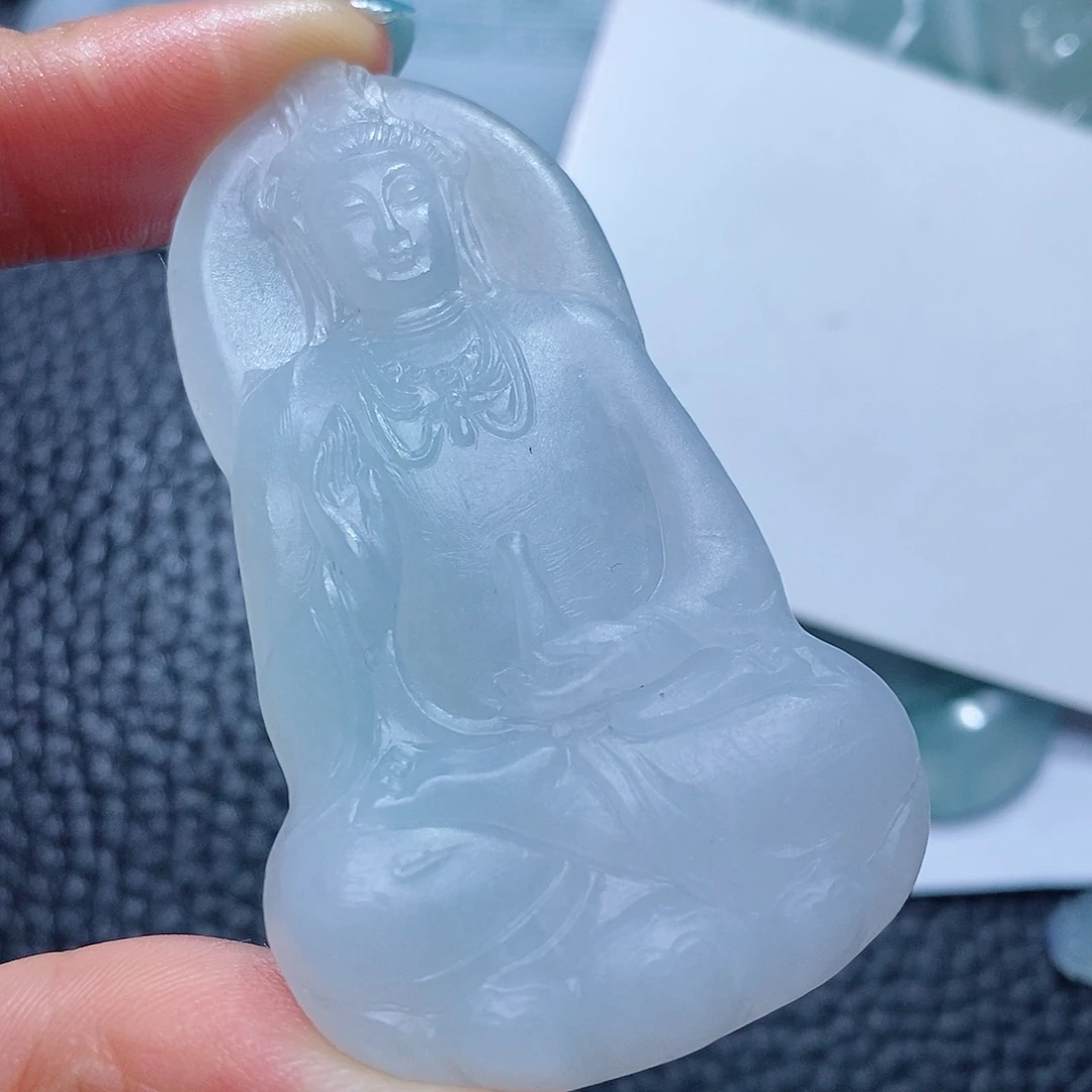 定制翡翠未镶嵌毛货付款后确认抛光