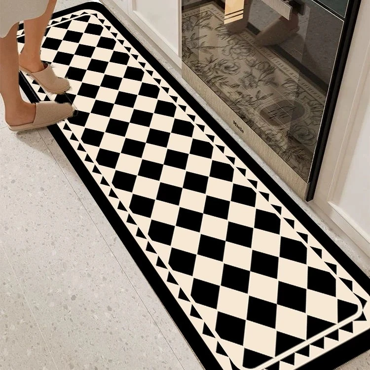 C069【60*200cm】硅藻泥入户门垫喜庆玄关厨房浴室防滑免洗地毯地垫