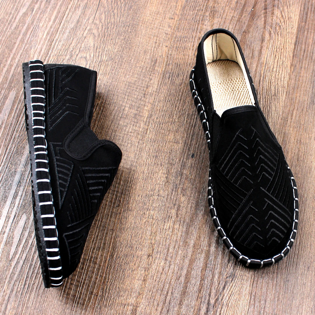 夏季新款老北京布鞋男款手工千层底一脚蹬软底不累脚透气耐磨工地