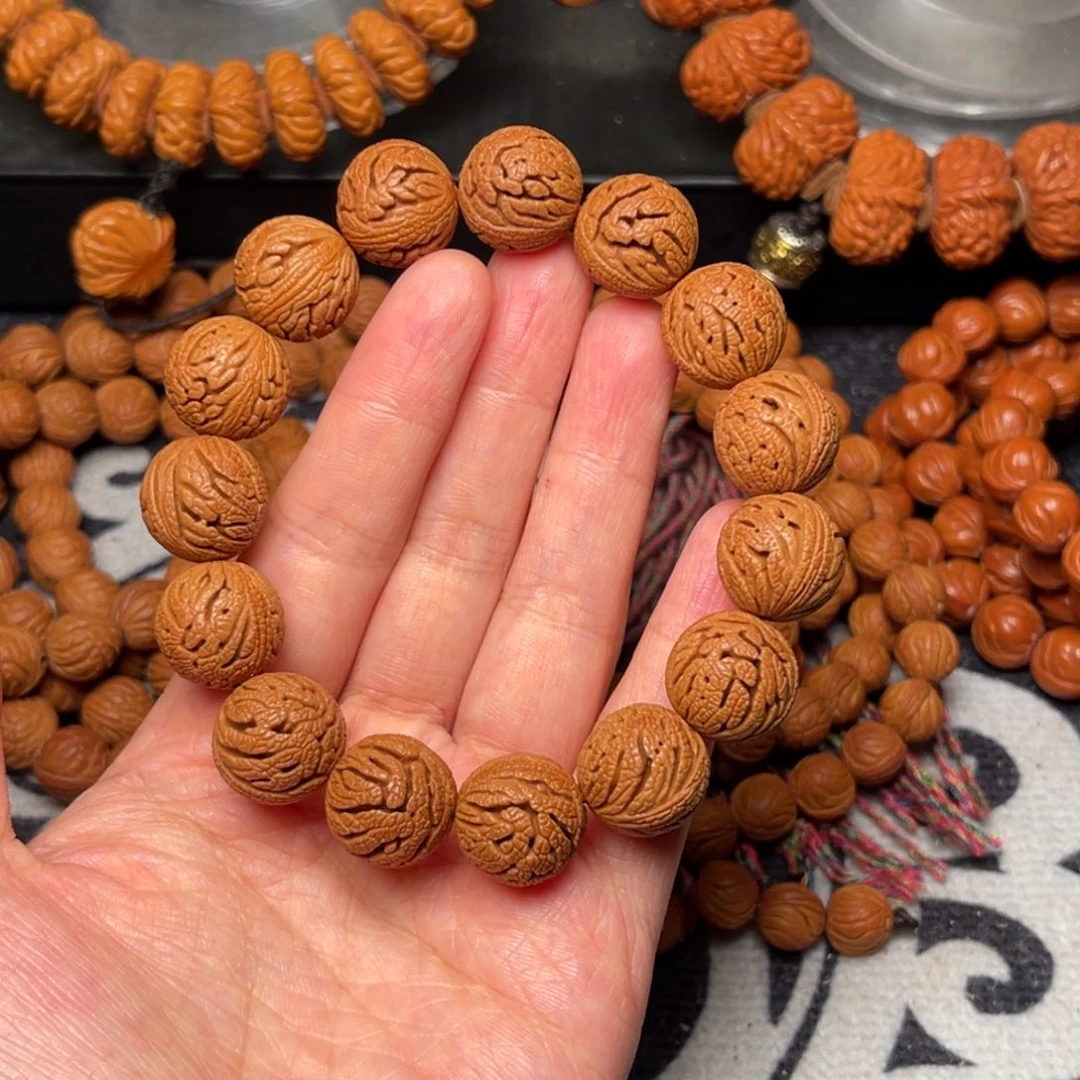 桃核手串龙纹桃核绣球15
