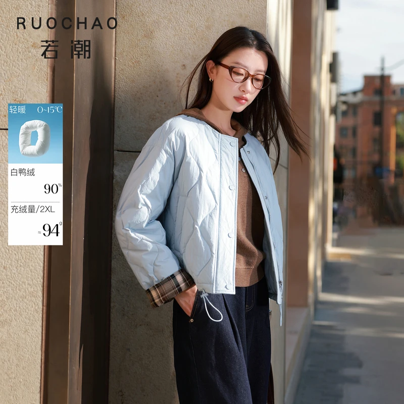 【防水易打理】大码女装2025冬季新款90白鸭绒羽绒服胖MM