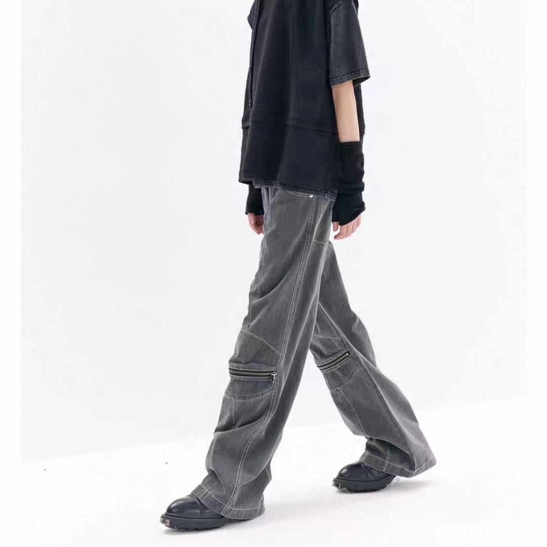 P05-52418-SRP夏款水洗明线立体口袋休闲宽松工装裤