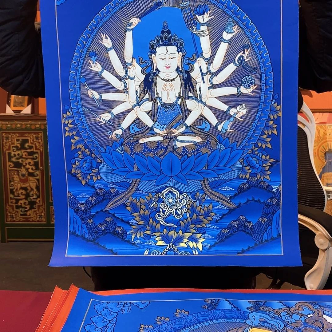 装裱画40×60蓝唐准提