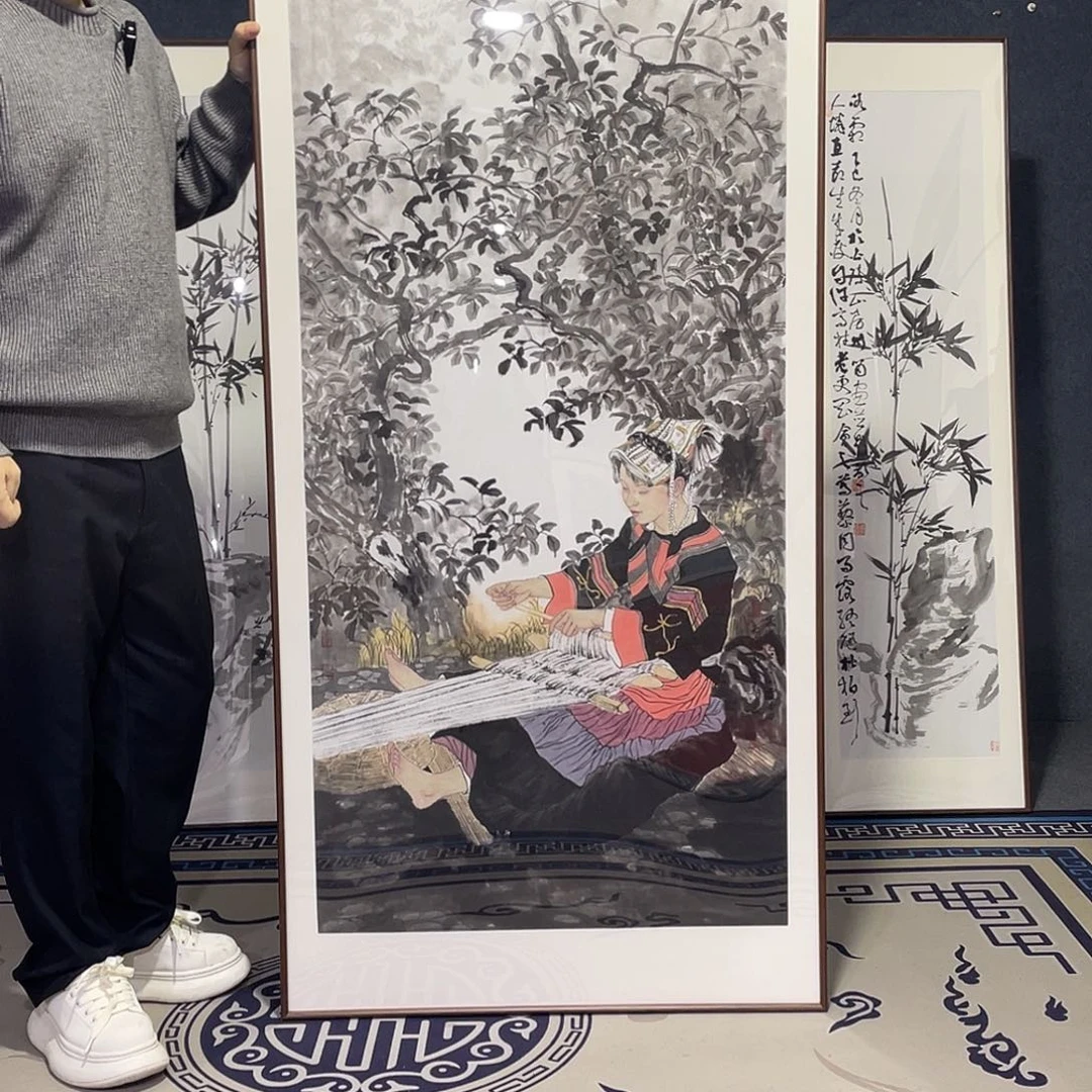 国画手绘画作品带框80/160