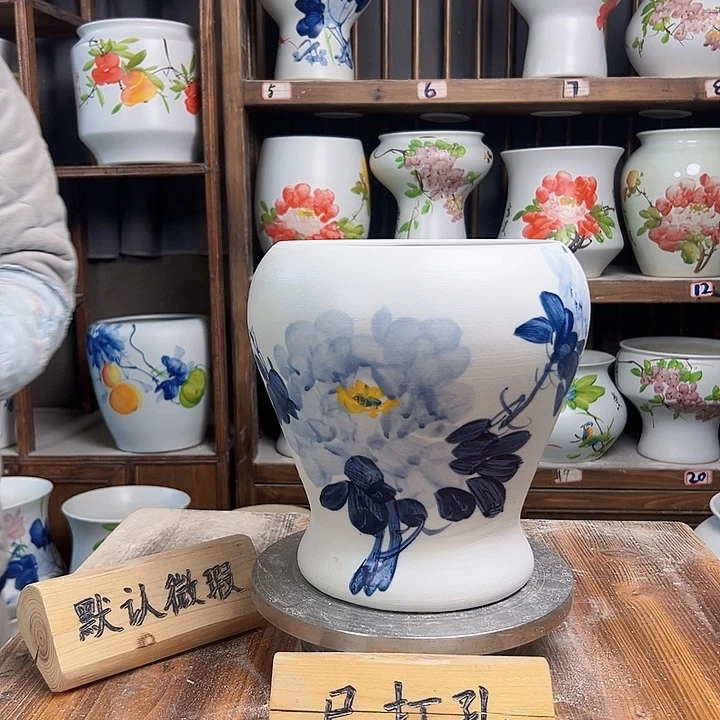 摆件鱼尾兰兰牡丹新款陶瓷陶瓷