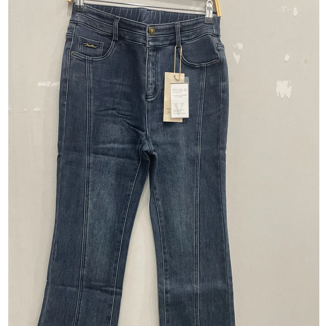 冬季新款加绒款长款微喇裤