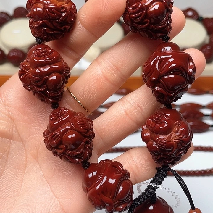 橄榄核手串?玉化弥勒