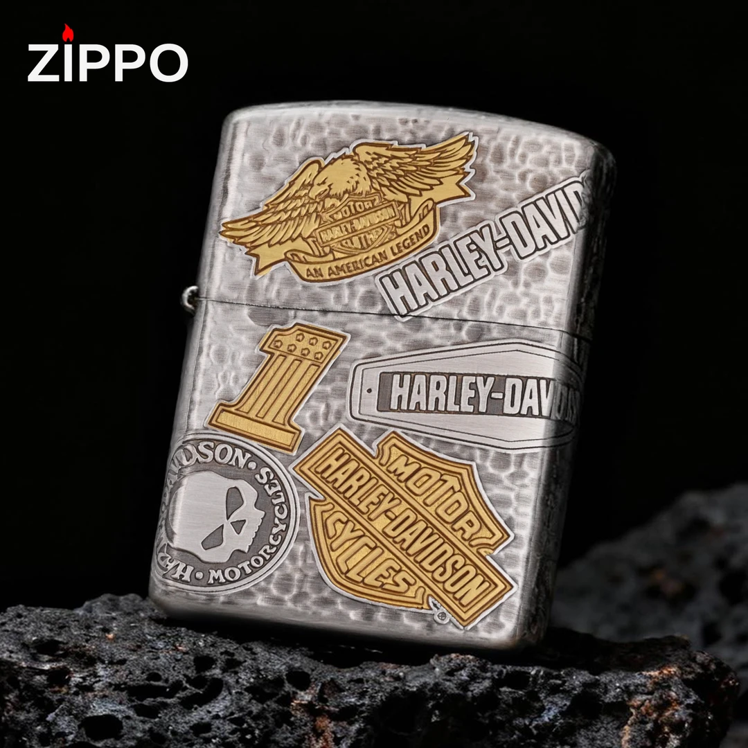 ZIPPO/之宝打火机 熏银双色哈雷11章 原装正品煤油机DYJ1