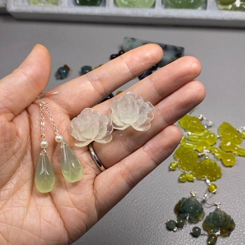 【闪购商品】蛇纹石玉未镶嵌挂件耳饰耳环项链?*?