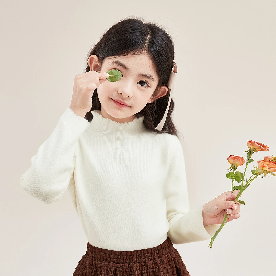 笛莎童装女童秋冬季宝宝儿童打底衫毛衣上衣-732544301