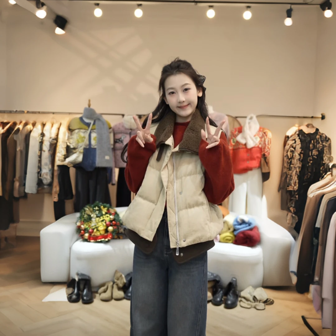 闵笑一【摩卡慕斯】新款温柔显瘦气质设计感休闲马夹外套上衣