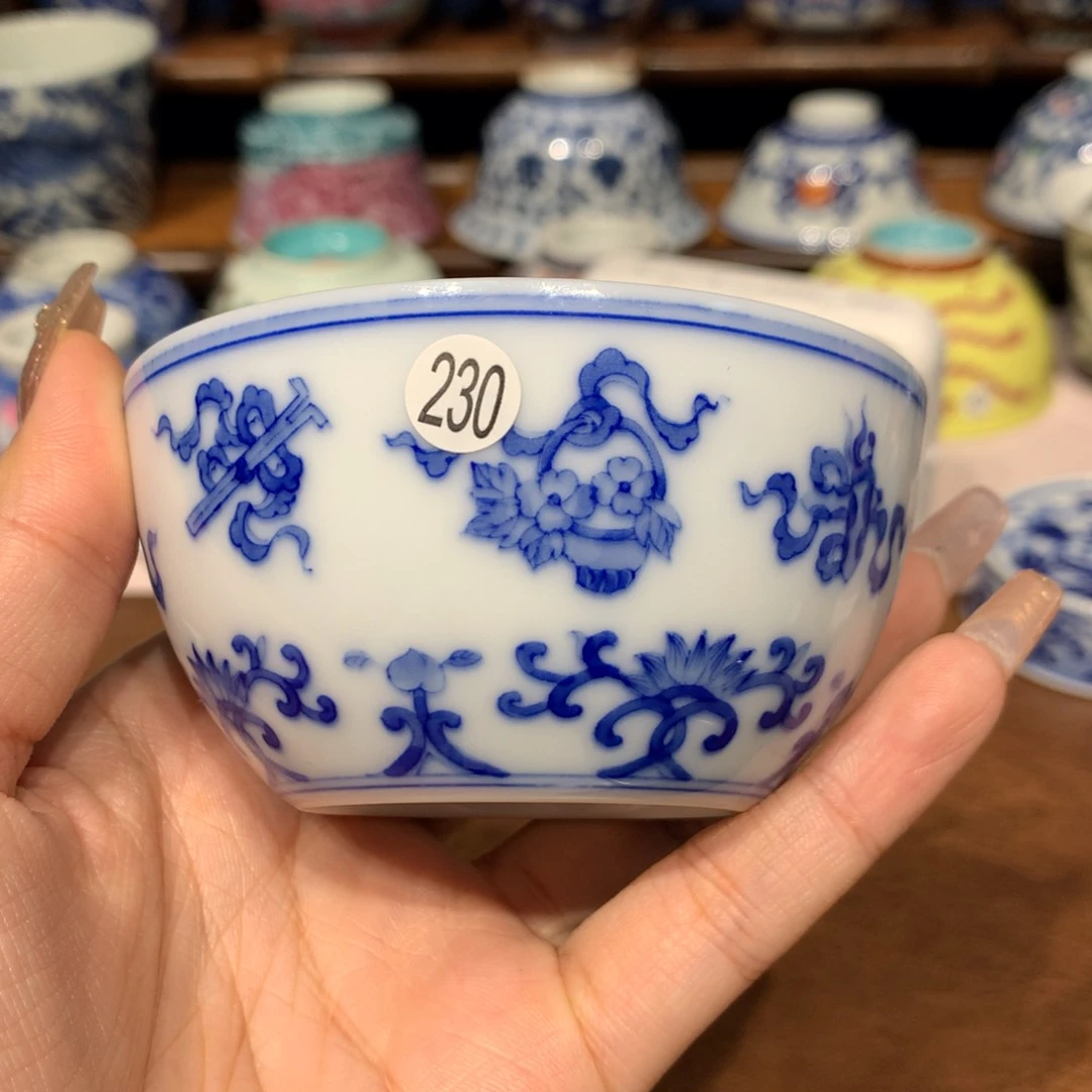 摆件孑*籽230青花单杯啦啦啦啦