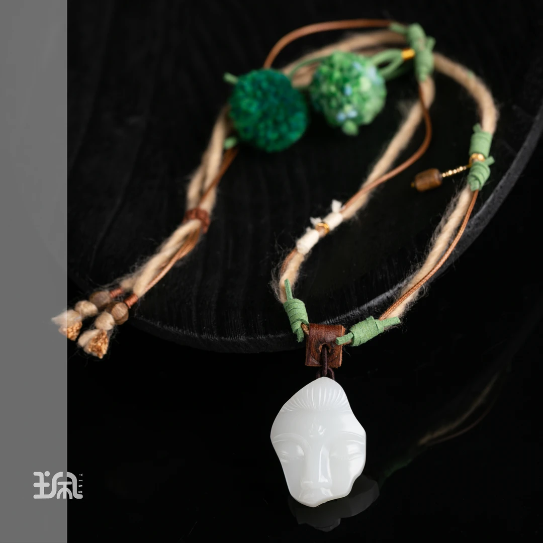 [三不观音]3A和田玉白玉观音项链YPB25112003多样性发其一（Y）