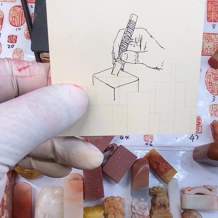 许***法寿山石现场手工制作