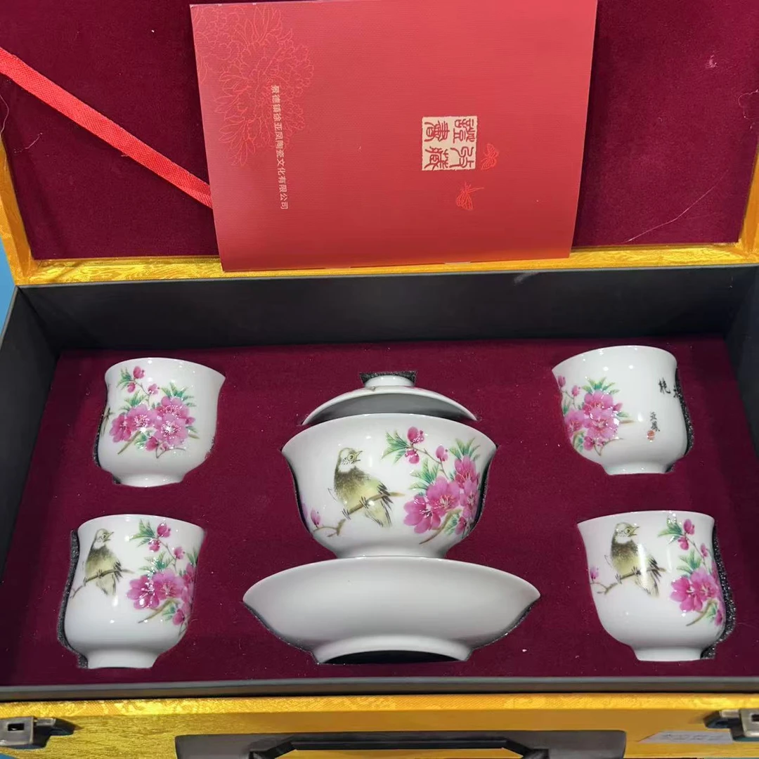 水点桃花5头茶具-XD