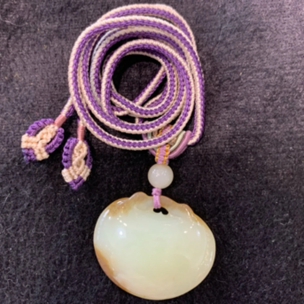 黄白老玉带糖平安锁