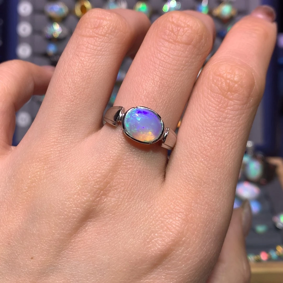 银S925镶嵌欧泊戒指款式