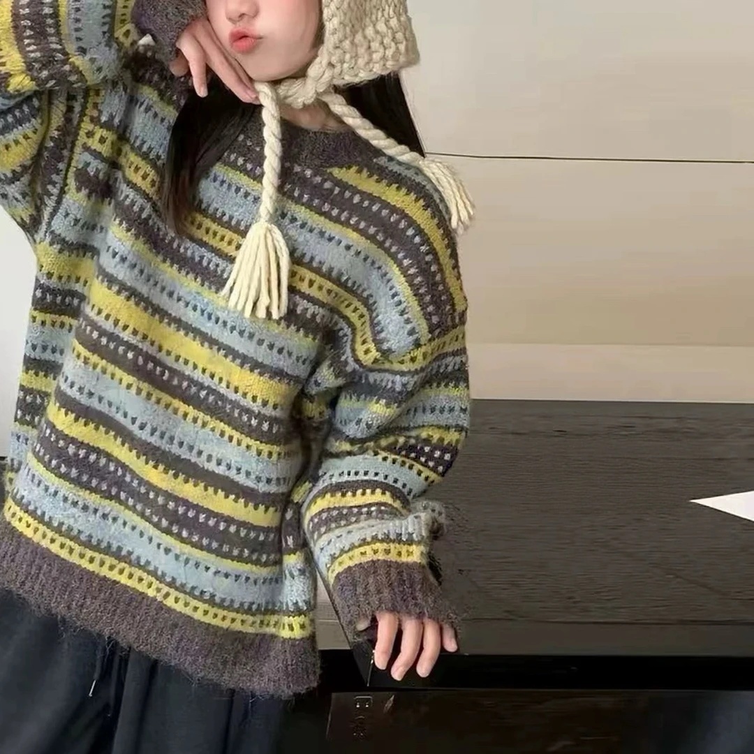 284-沫弛尔女童毛衣秋装2025新款儿童超好看套头上衣大童针织衫