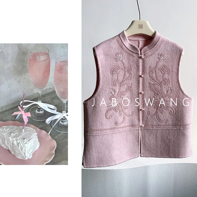 S1843萋菲织锦马甲重工刺绣马甲女装无袖叠穿背心高端上衣