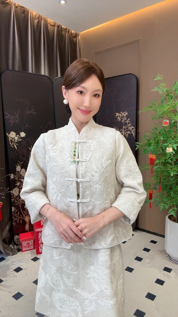 【浣溪沙】马甲 春款新中式棉麻刺绣国风马甲M214