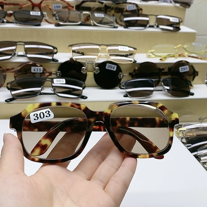 无框款天然水晶石头眼镜