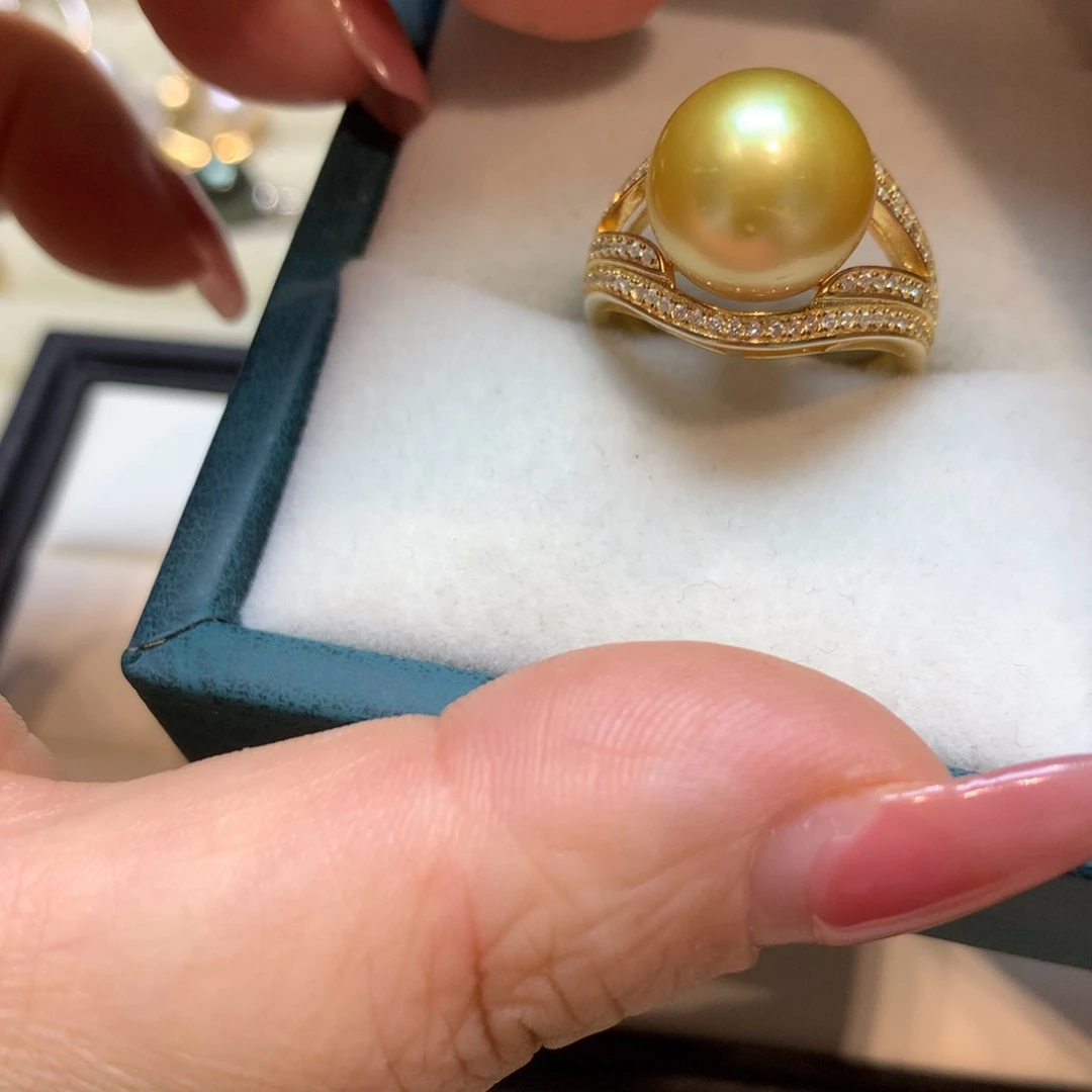 海水珍珠戒指银S925镶嵌