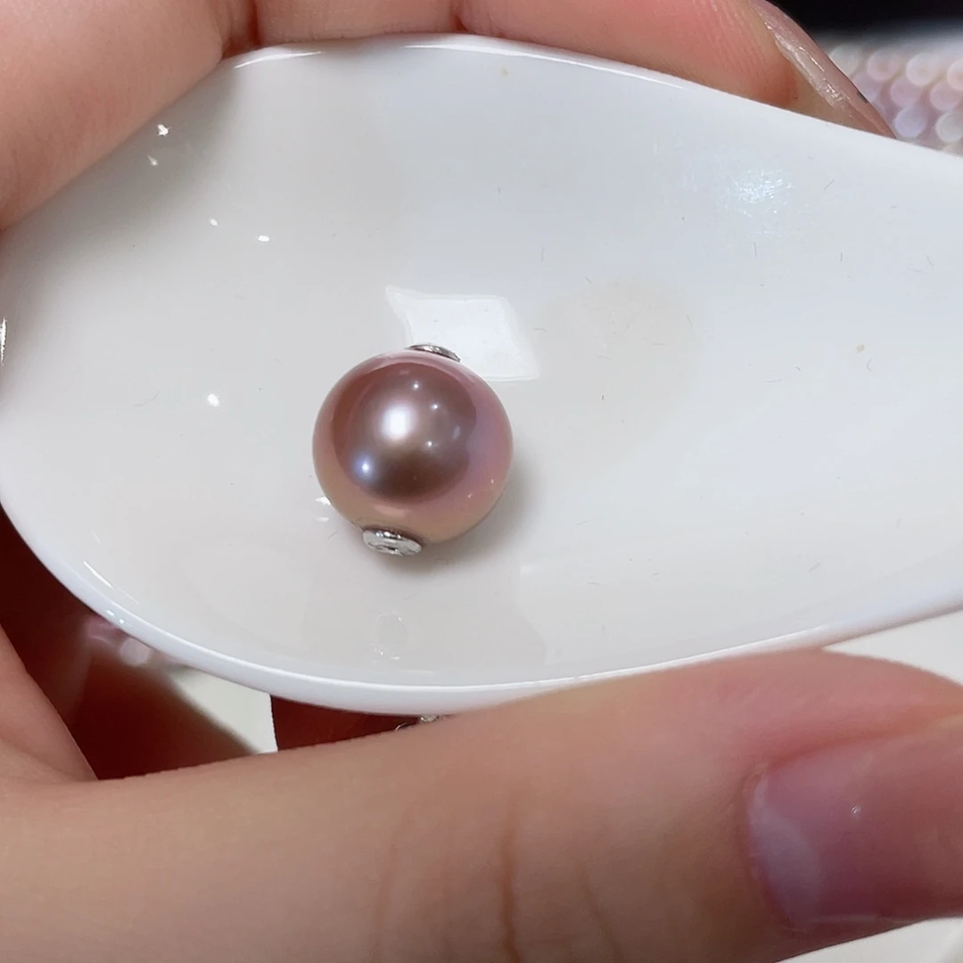 指***光淡水珍珠银S925镶嵌吊坠(不含链)