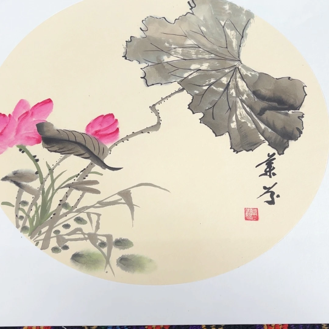 国画50斗方卡纸花鸟朱