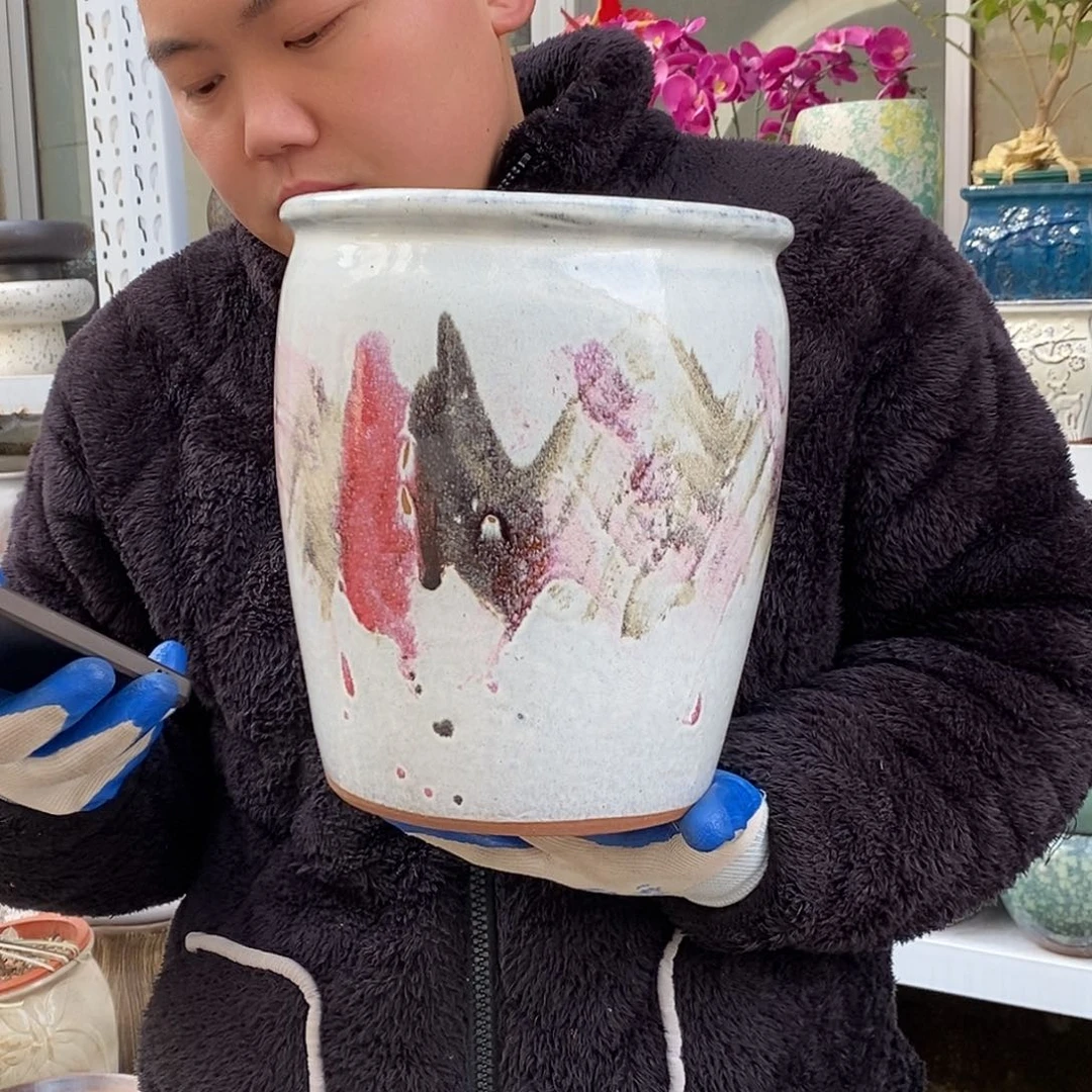 花盆紫砂口20高25瑕疵