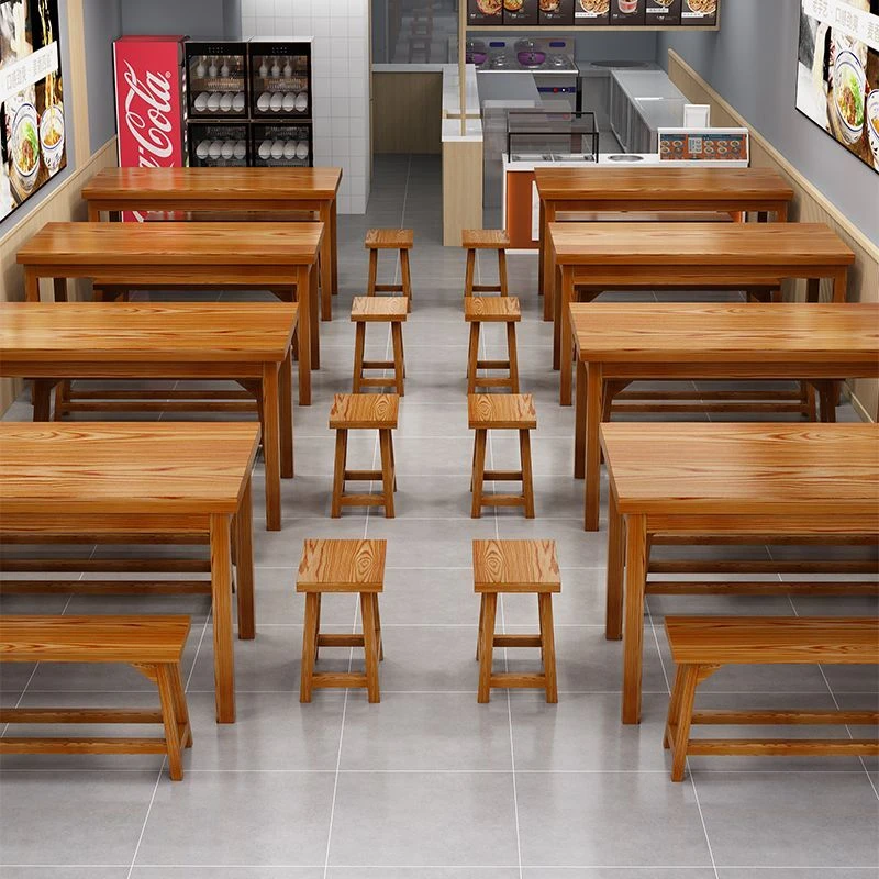【组合灵活】面馆桌椅饭店小吃店餐桌椅餐桌组合实木餐馆食堂桌子餐