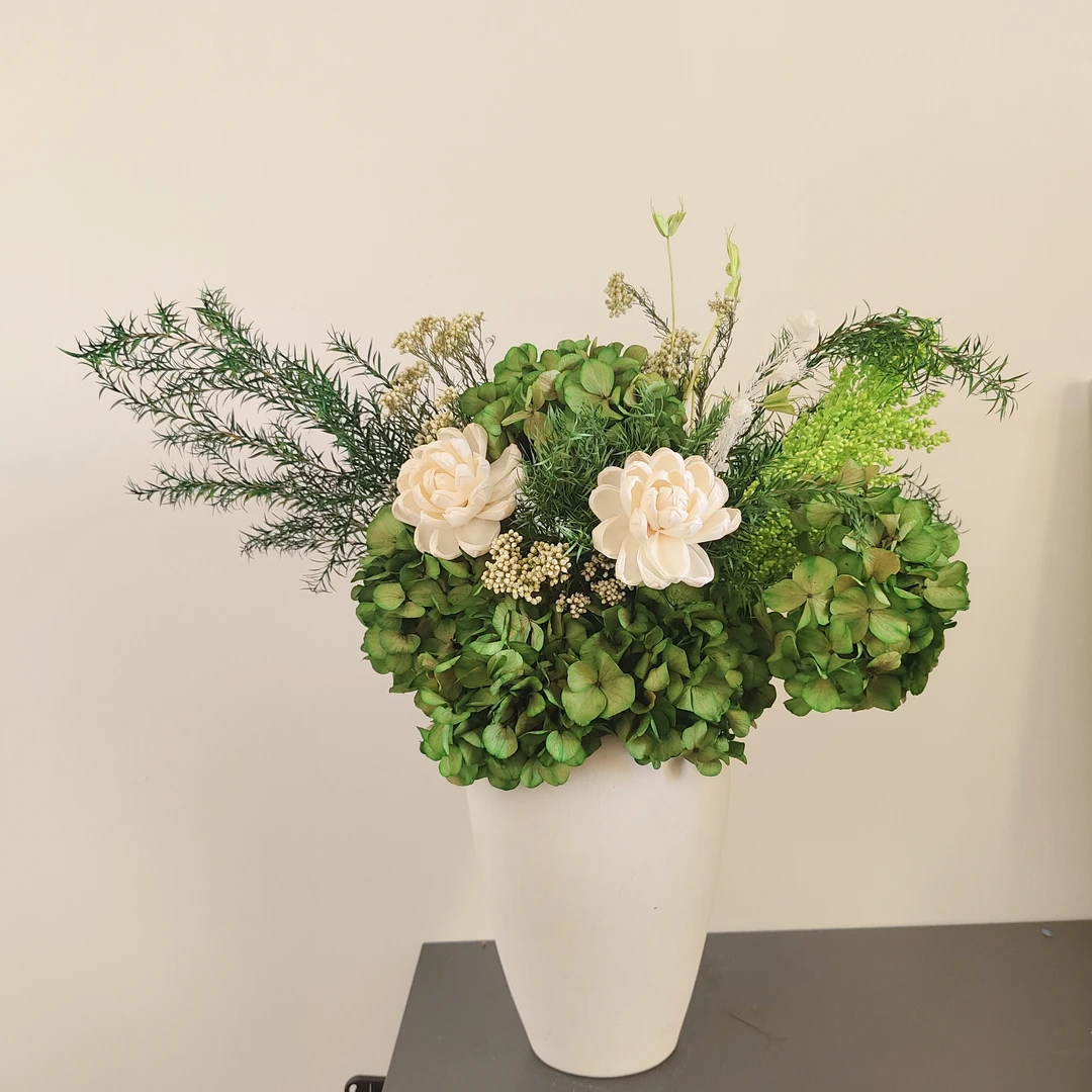 逢尔逢花【绿茵】客厅玄关高级永生花摆件办公室前台花束永生花