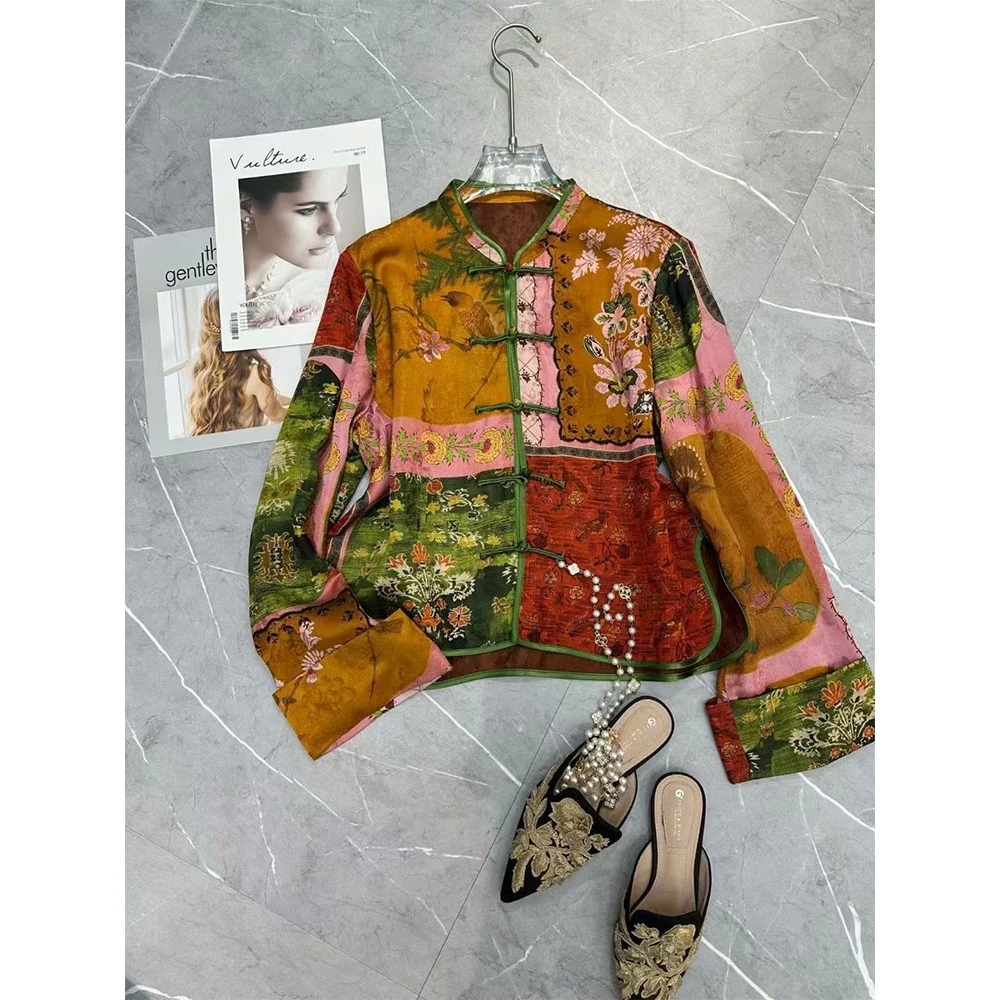 新中式中国风刺绣重工宋锦外套女2025秋季新款设计感高端唐装上衣